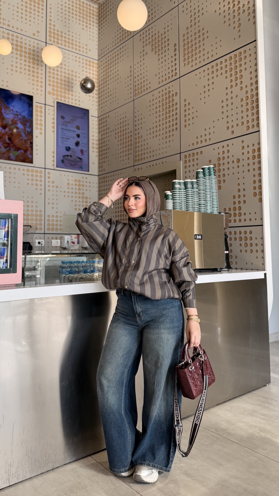 Striped-Lined Gabardine Shirt (585)