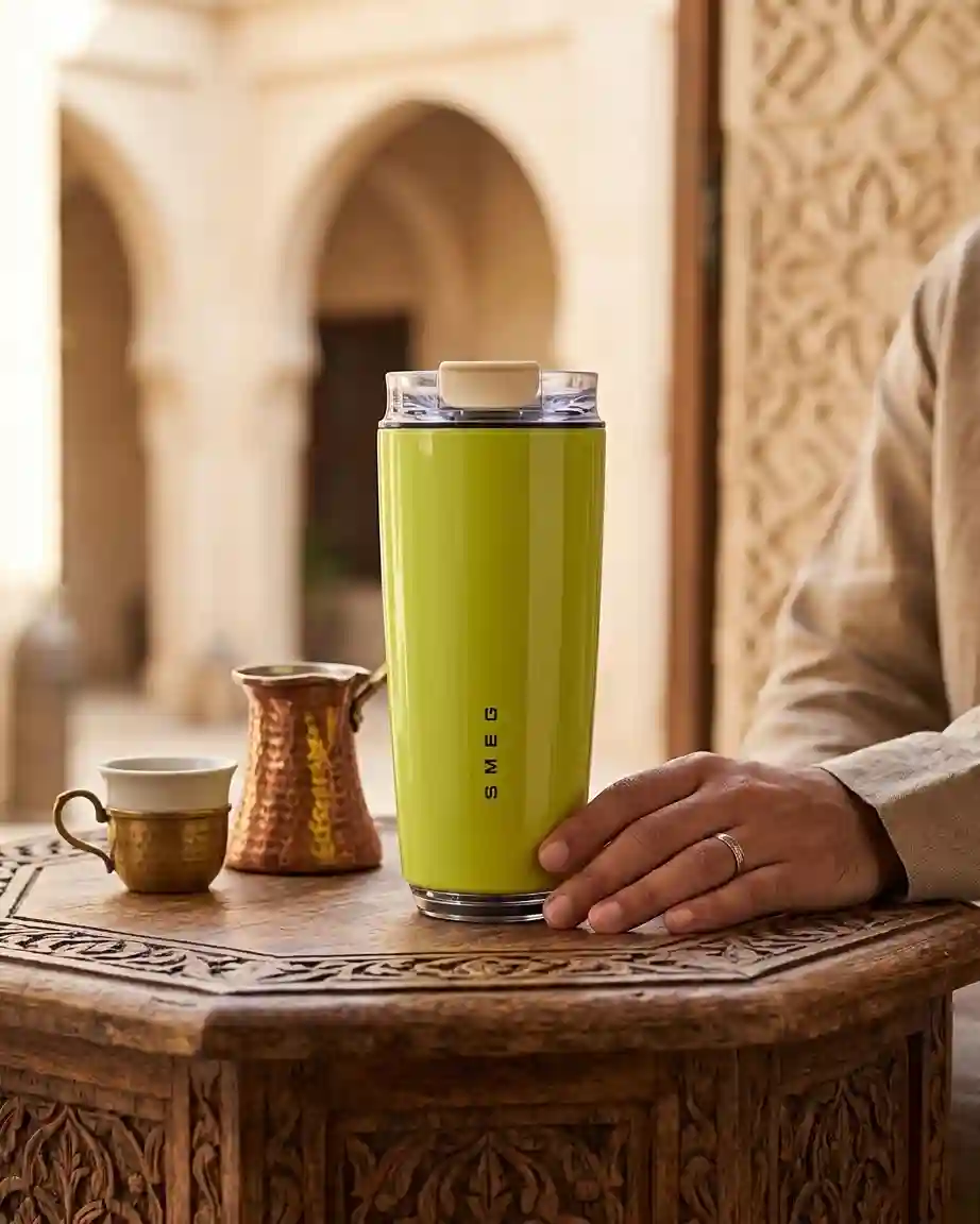 مج قهوة حراري SMEG سعة 320 مل - أخضر ليموني