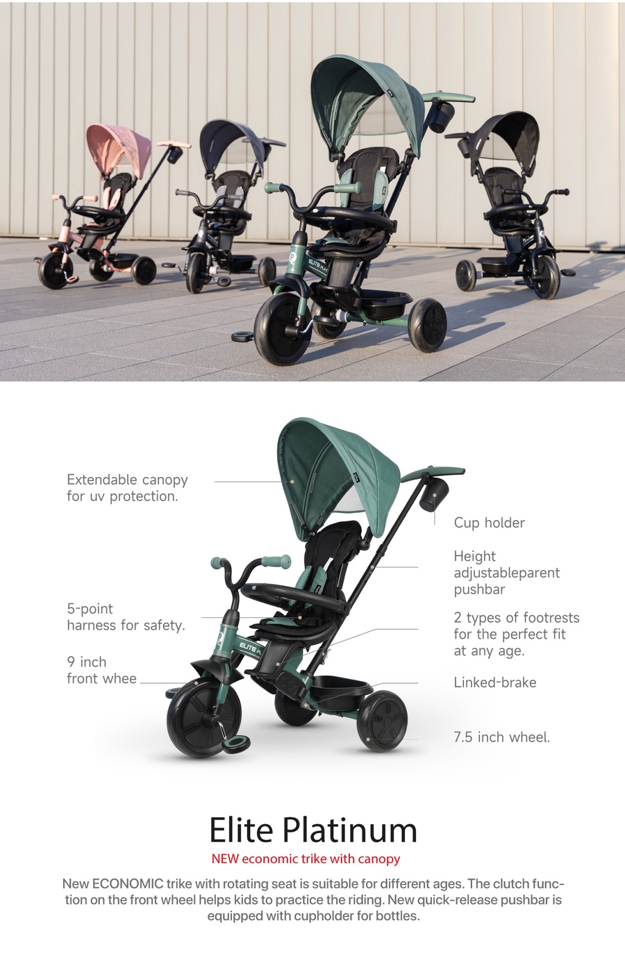 Qplay Elite Platinum 6-in-1 Trike