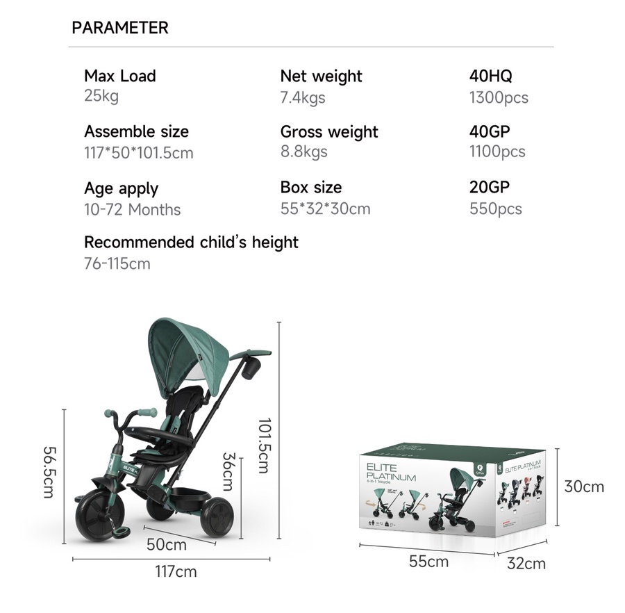 Qplay Elite Platinum 6-in-1 Trike