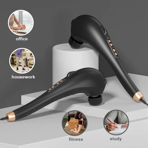 ذراع المساج اللاسلكي Cordless Massager - جهاز تدليك الجسم بالاهتزاز مع 7 رؤوس متعددة