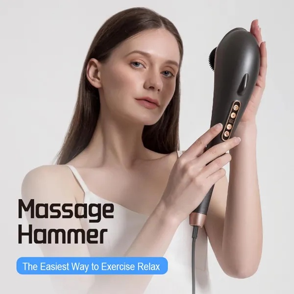 ذراع المساج اللاسلكي Cordless Massager - جهاز تدليك الجسم بالاهتزاز مع 7 رؤوس متعددة