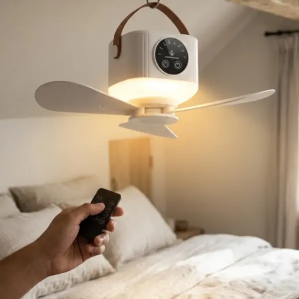 مروحة 2 في 1 بإضاءة LED – تبريد وإضاءة في جهاز واحد