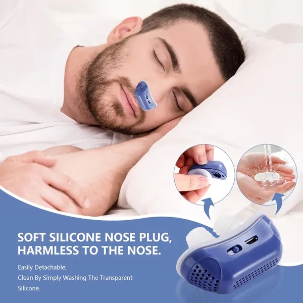 جهاز مضاد للشخير الذكي Anti-Snoring Device - مهدئ ومحسن التنفس قابل للشحن بـ USB