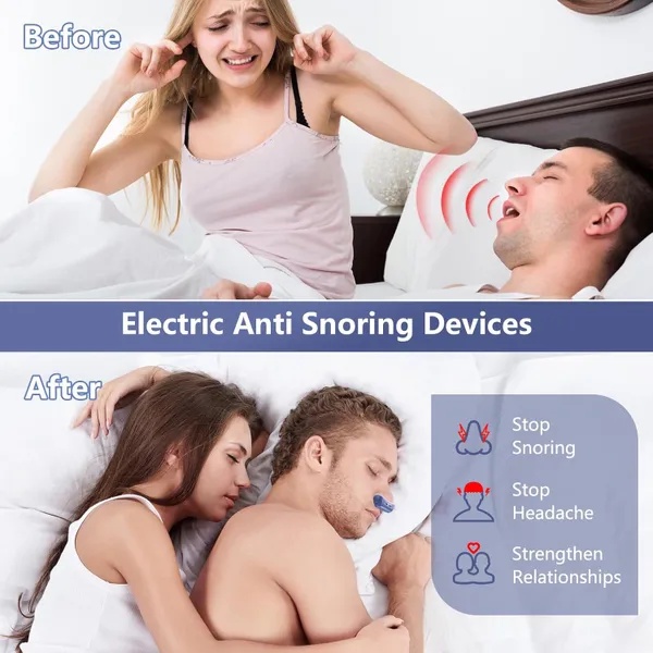 جهاز مضاد للشخير الذكي Anti-Snoring Device - مهدئ ومحسن التنفس قابل للشحن بـ USB