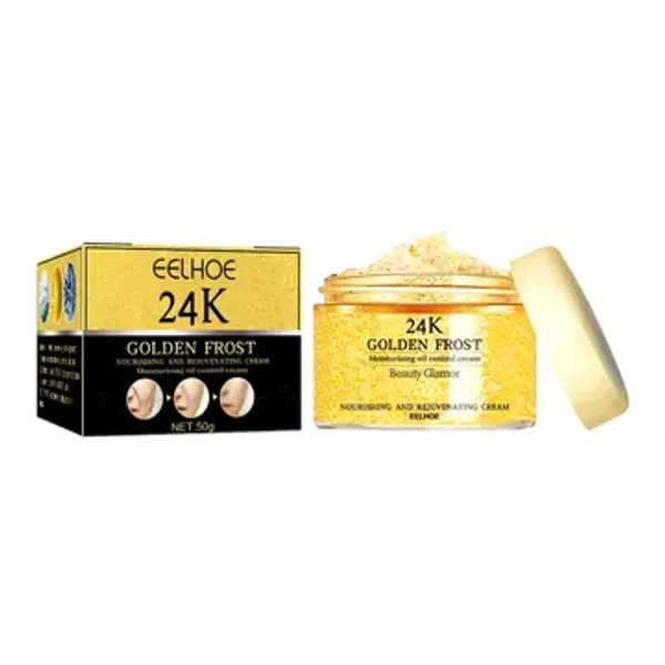 كريم الوجه المغذي والمجدد جولدن فروست 24K من Eelhoe - ترطيب ونضارة البشرة 50 جم