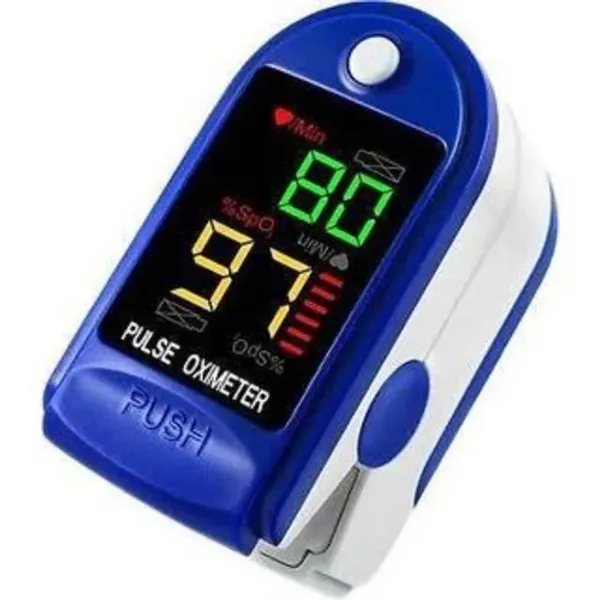 جهاز قياس الأكسجين في الدم ونبض القلب Pulse Oximeter - شاشة LED محمول للاستخدام المنزلي