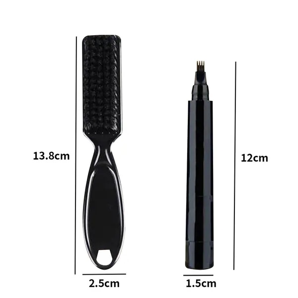 قلم تحديد وتعبئة فراغات اللحية Beard Pencil Filler مع فرشاة توزيع - أسود مقاوم للماء والعرق