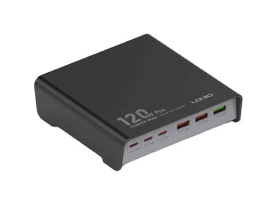شاحن مكتبي فائق السرعة لادنيو Q605 بقوة 120 وات- LDNIO Q605 DESKTOP SUPER FAST CHARGER 120W