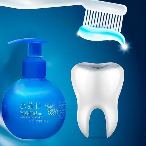معجون أسنان مبيض ببيكربونات الصوديوم Baking Soda Whitening Toothpaste - لتنظيف التصبغات والعناية بالفم 200 جم