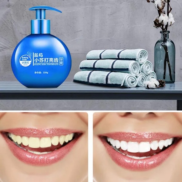 معجون أسنان مبيض ببيكربونات الصوديوم Baking Soda Whitening Toothpaste - لتنظيف التصبغات والعناية بالفم 200 جم