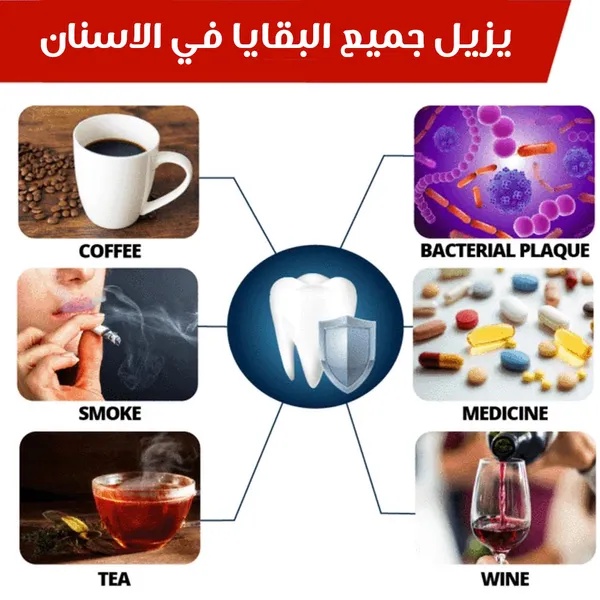 معجون أسنان مبيض ببيكربونات الصوديوم Baking Soda Whitening Toothpaste - لتنظيف التصبغات والعناية بالفم 200 جم