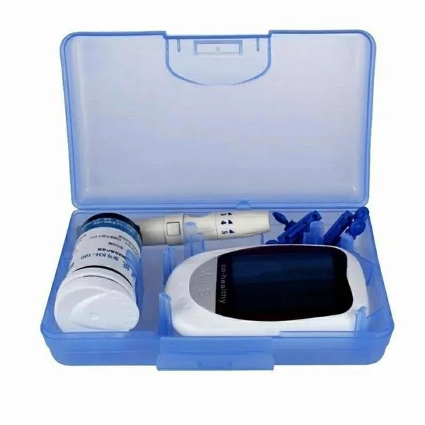 جهاز قياس السكر في الدم Blood Glucose Meter - طقم فحص ومتابعة مستوى الجلوكوز المنزلي مع شرائط ووخز