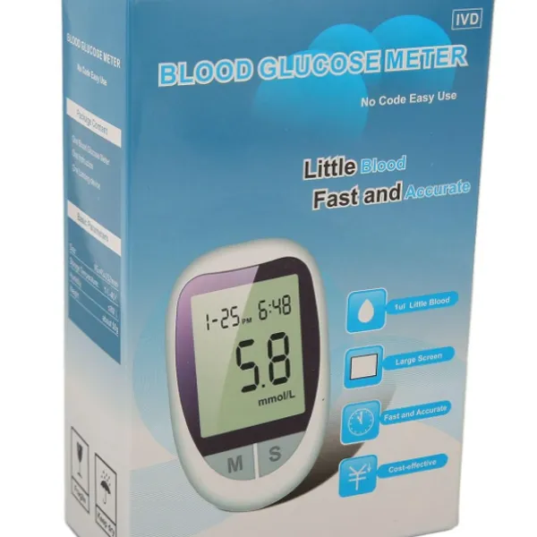 جهاز قياس السكر في الدم Blood Glucose Meter - طقم فحص ومتابعة مستوى الجلوكوز المنزلي مع شرائط ووخز