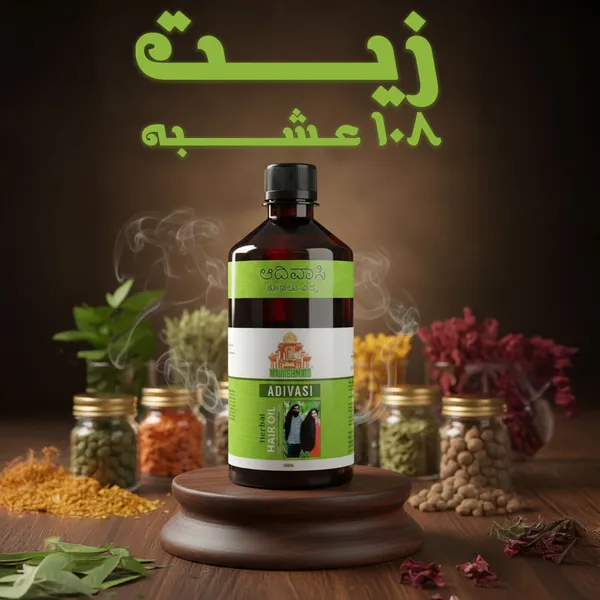 زيت 108 عشبة الطبيعي للعناية بالشعر - ترطيب مكثف وتقوية البصيلات لزيادة الكثافة والنضارة
