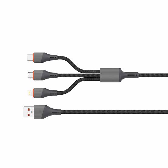 كابل شحن ونقل بيانات سريع 3 في 1 من لادنيو - LDNIO DATA CABLE LC96U 3*1