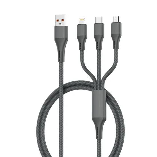كابل شحن ونقل بيانات سريع 3 في 1 من لادنيو - LDNIO DATA CABLE LC96U 3*1