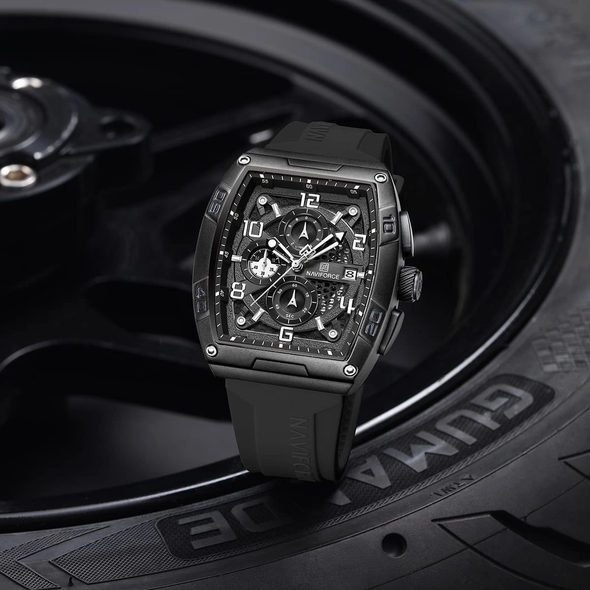 Naviforce Watch For Men NF8052-B-W-B