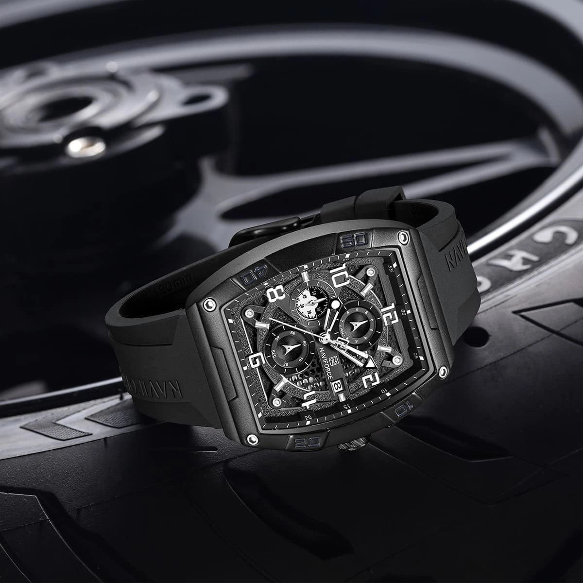 Naviforce Watch For Men NF8052-B-W-B