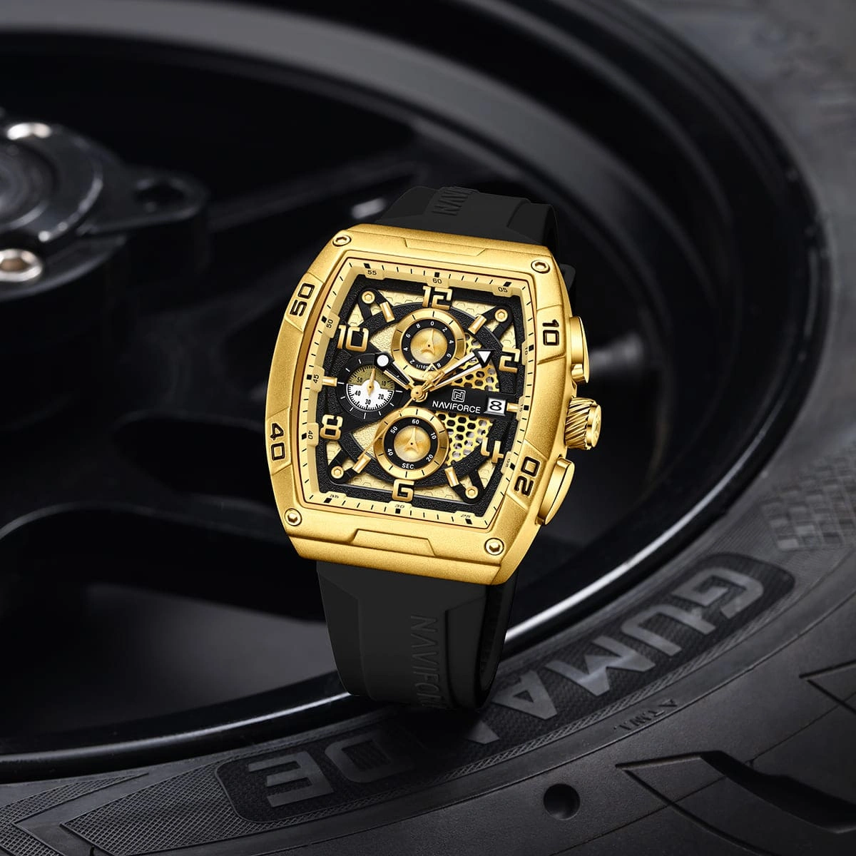 Naviforce Watch For Men NF8052-G-G-B