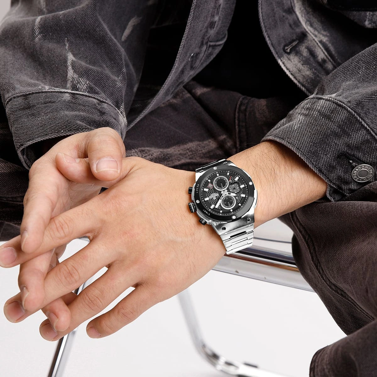 Naviforce Watch For Men NF8072-S-B-S