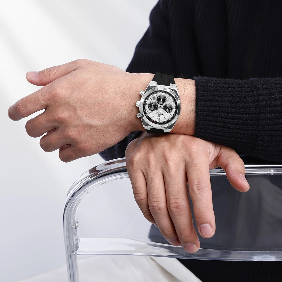 Naviforce Watch For Men NF8080-S-W-B