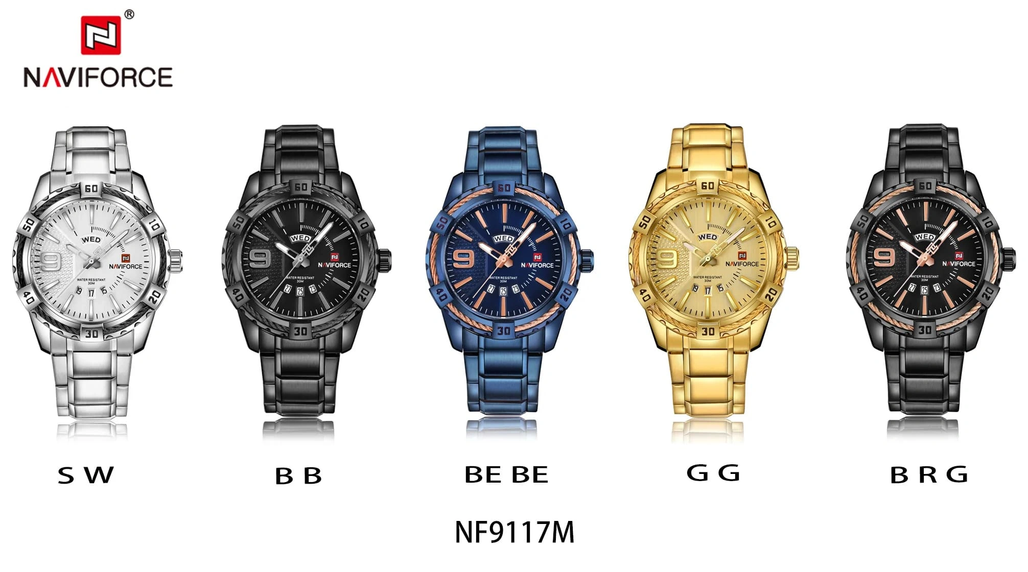 Naviforce Watch For Men NF9117S-G-G