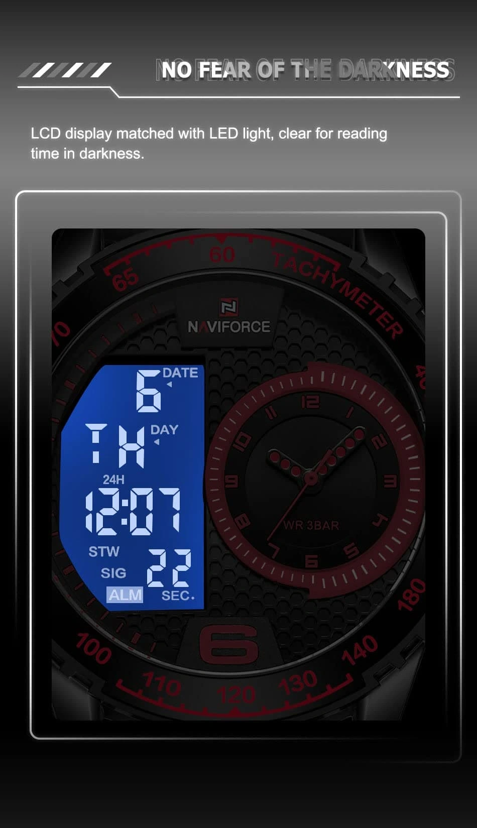 Naviforce Watch For Men NF9199T-B-R-B