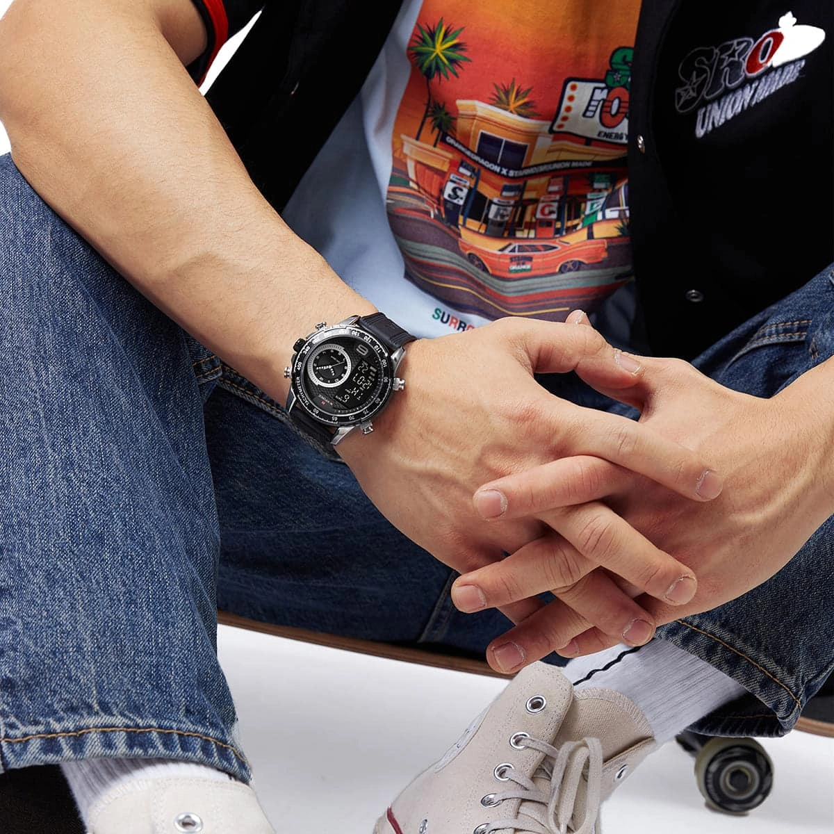 Naviforce Watch For Men NF9199T-S-W-B