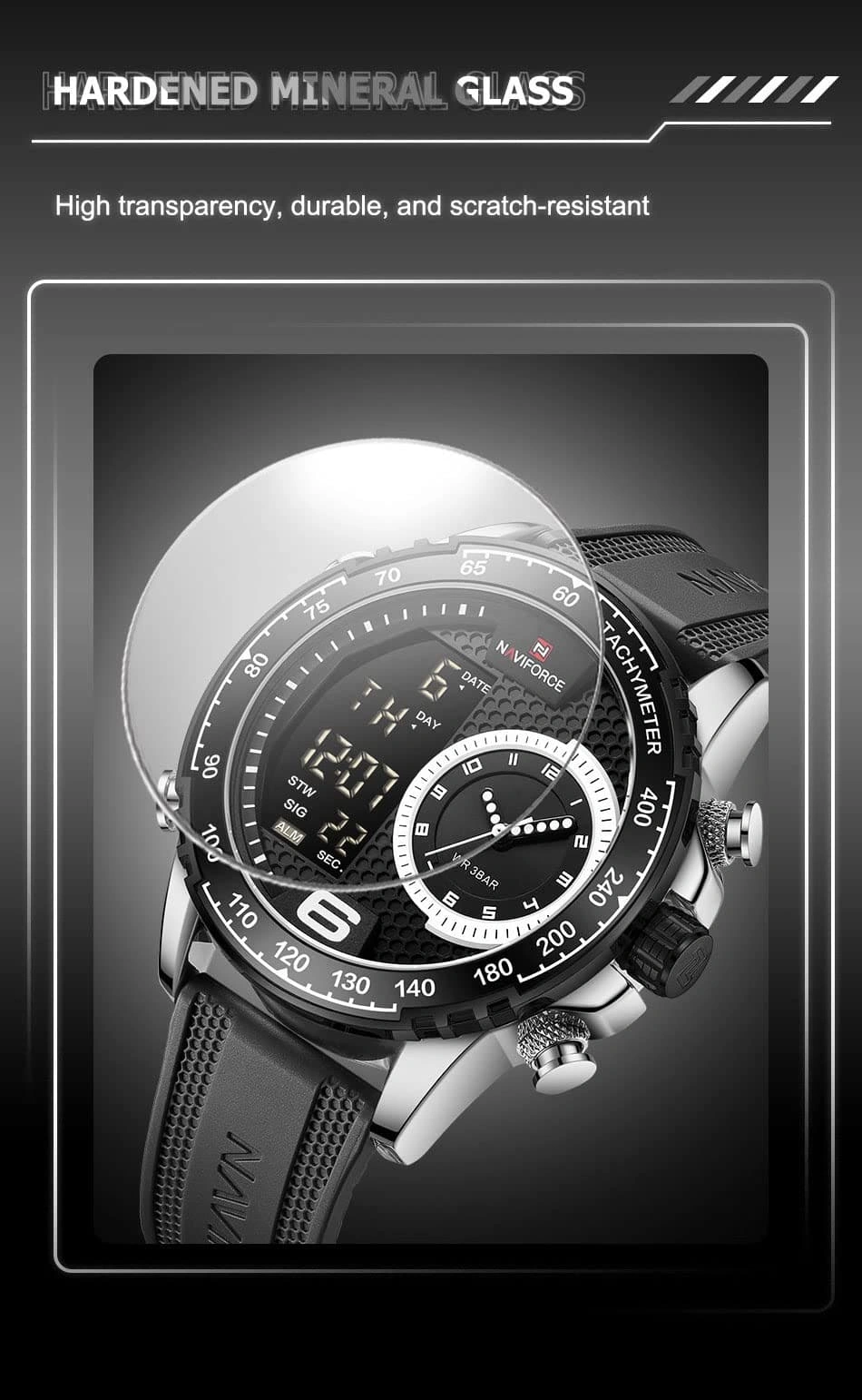 Naviforce Watch For Men NF9199T-S-W-B
