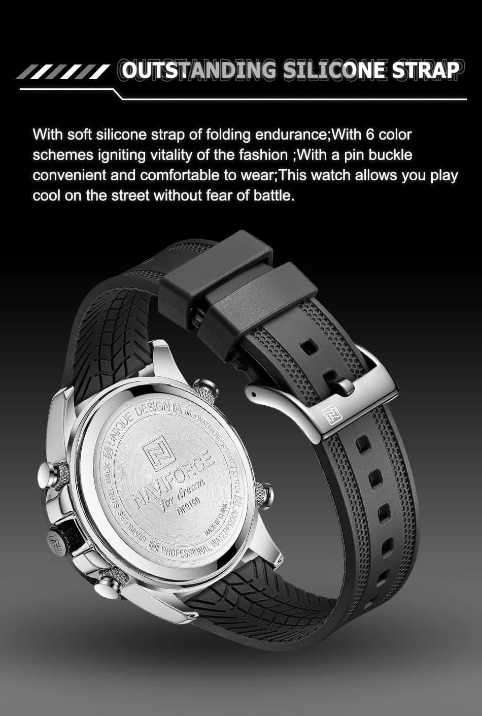 Naviforce Watch For Men NF9199T-S-W-B