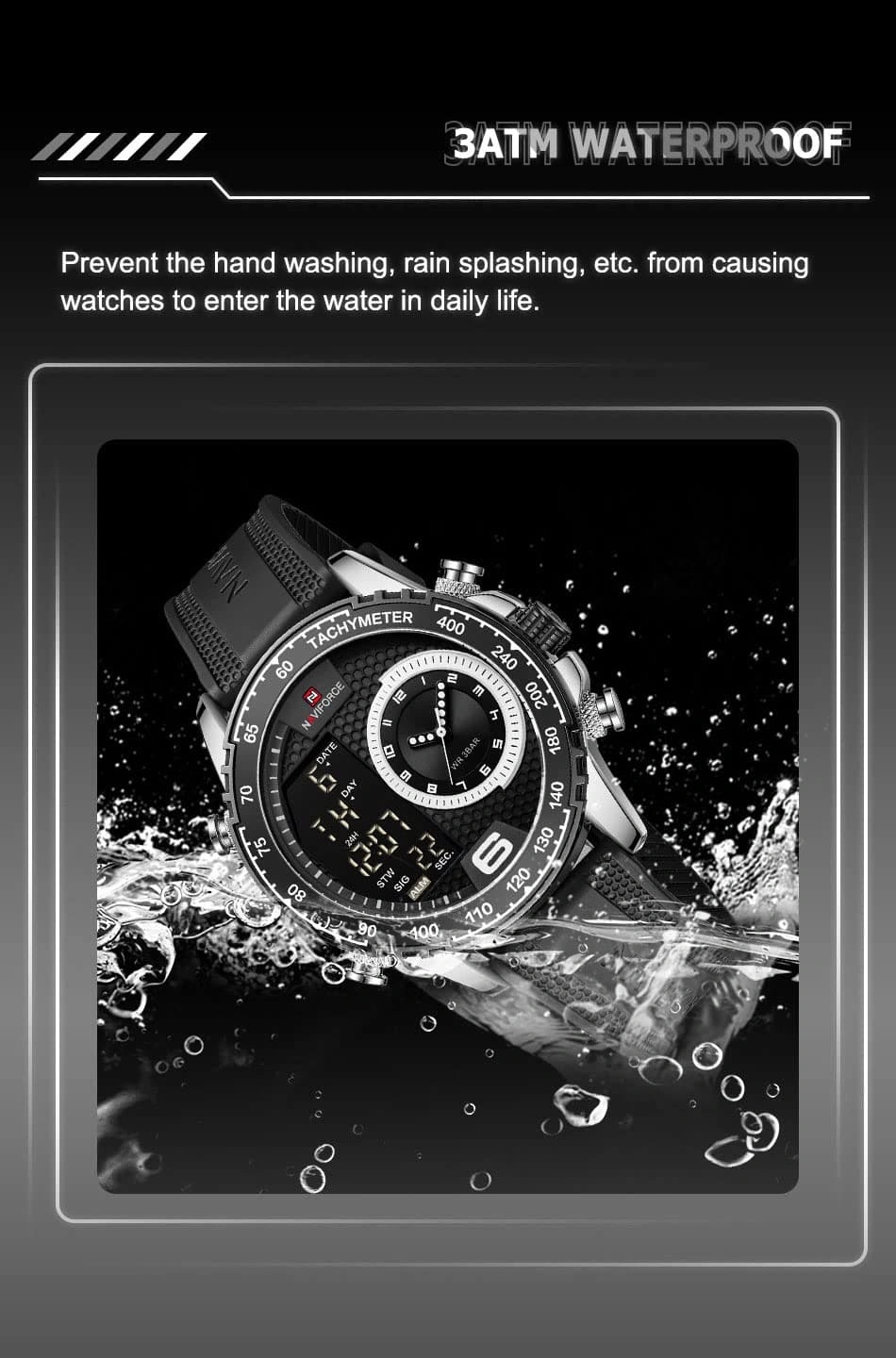 Naviforce Watch For Men NF9199T-S-W-B