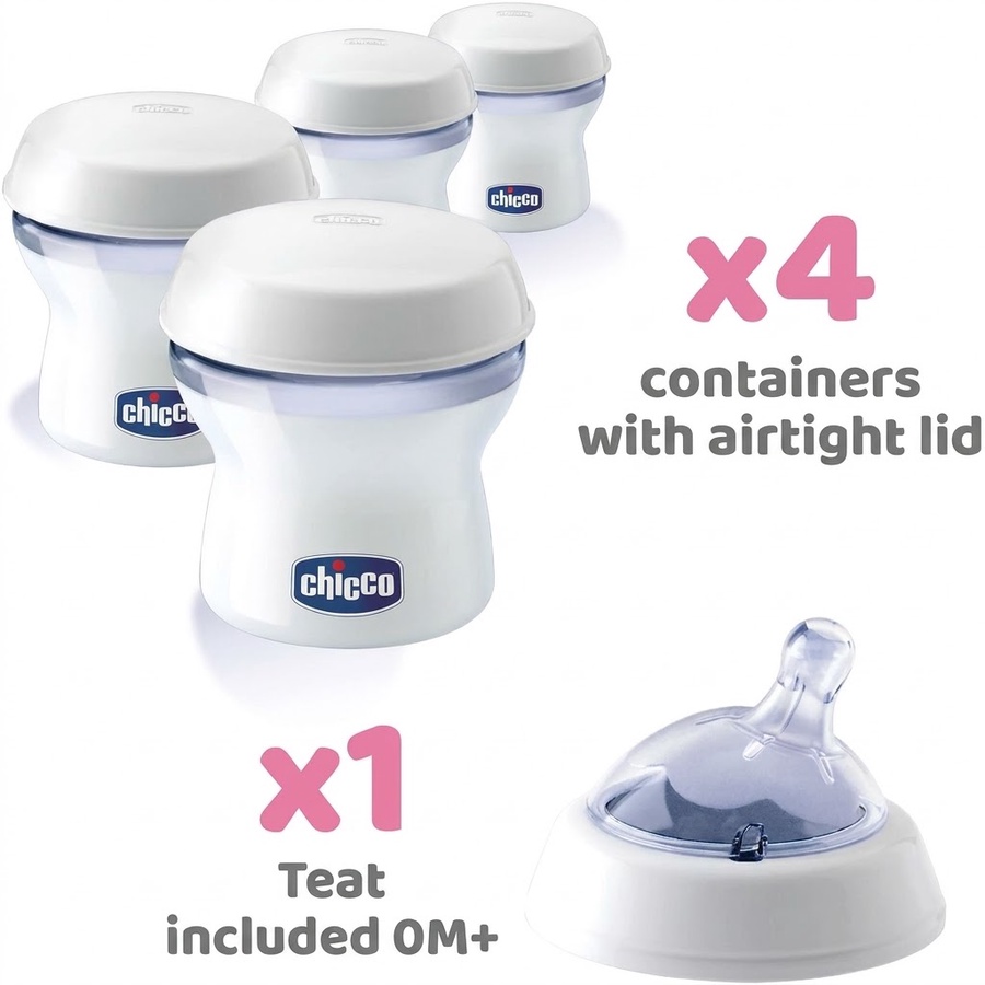  Chicco Breast milk container set 4 pcs (150ml) NATURAL FEELING