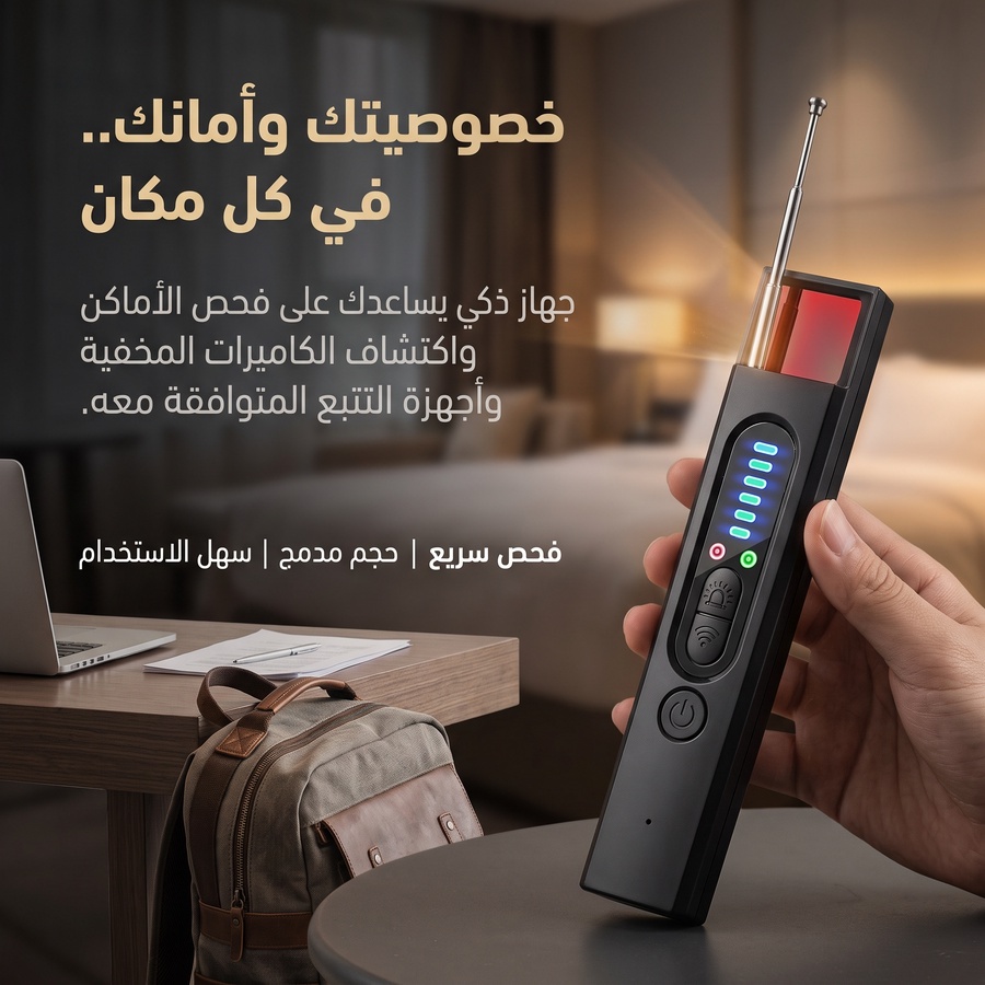 كاشف أجهزة التجسس والكاميرات المخفية الذكي