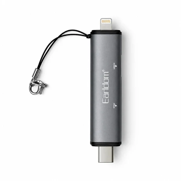  قارئ كروت ذاكرة 5 في 1 إيرلدوم ET-CR03 المتعدد المنافذ- Earldom ET-CR03 5-in-1 OTG Card Reader – USB-C, Lightning, USB, SD & TF