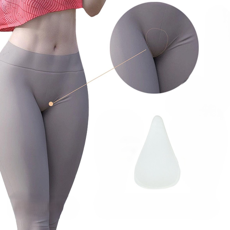 Women's Silicone Anti-Visibility Pad, Self-Adhesive Seamless Triangle Area Cover for Leggings, Yoga Pants, Swimsuits and Sportswear, Waterproof, Reusable and Invisible Design, 1