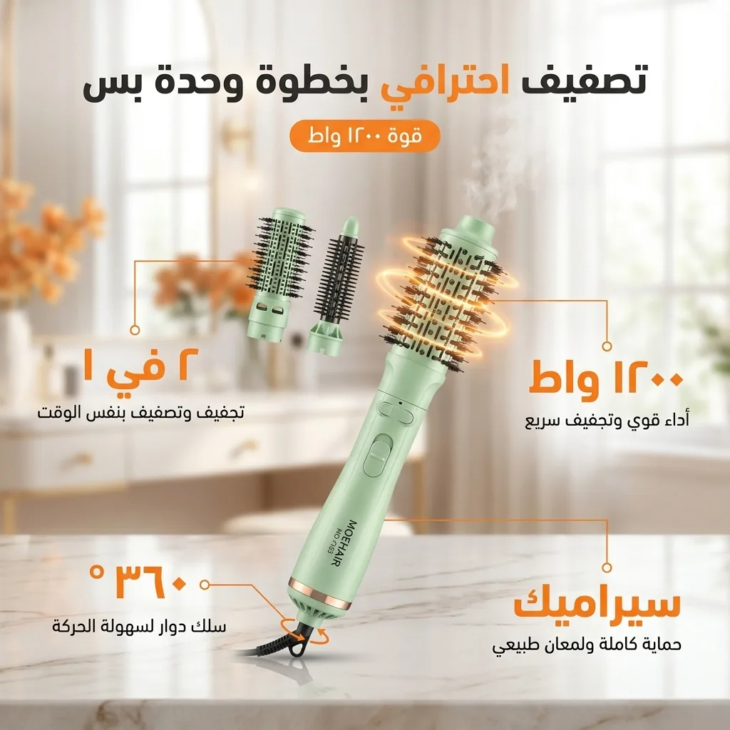 تصفيف احترافي بخطوة وحدة بس