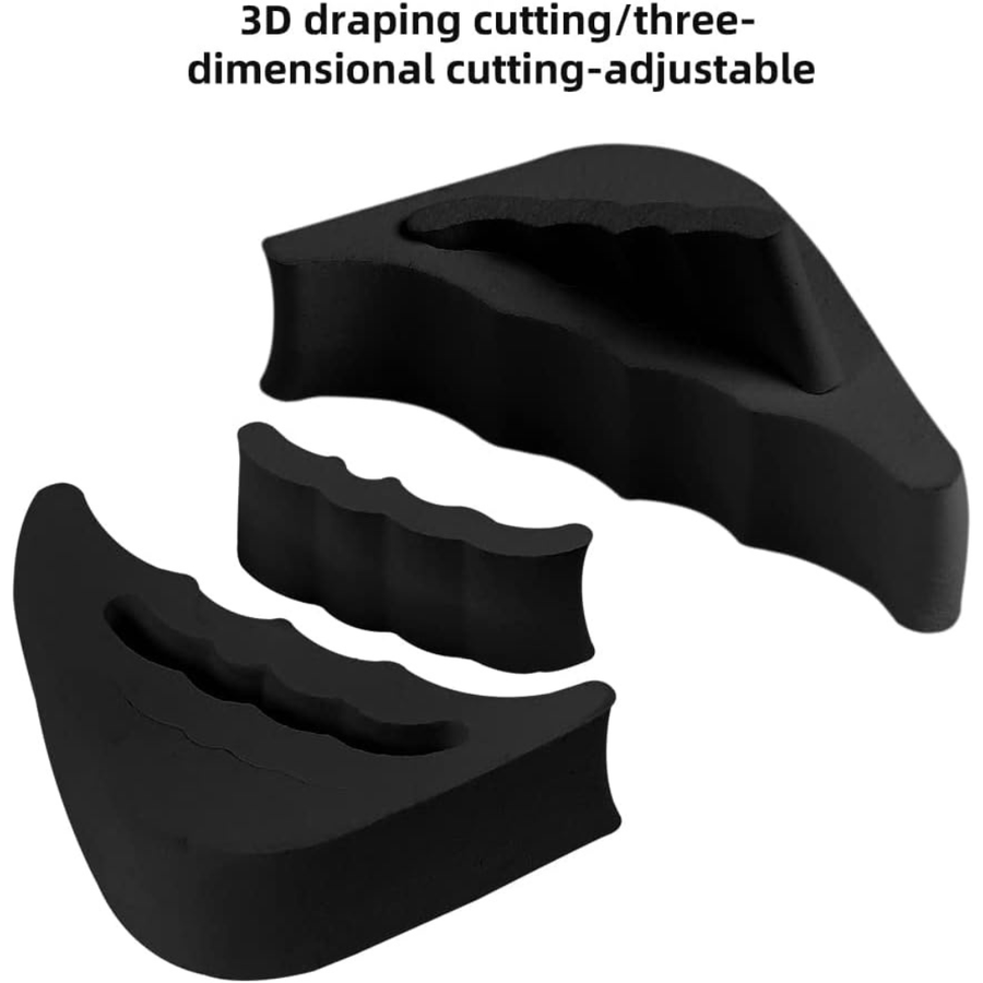 4 Pcs Black EVA Toe Filler Inserts for Shoes Too Big, Soft Adjustable Toe Cushions for Women and Men, Removable Half Inserts for High Heels, Sneakers, Flats, Boots and Dress Shoes