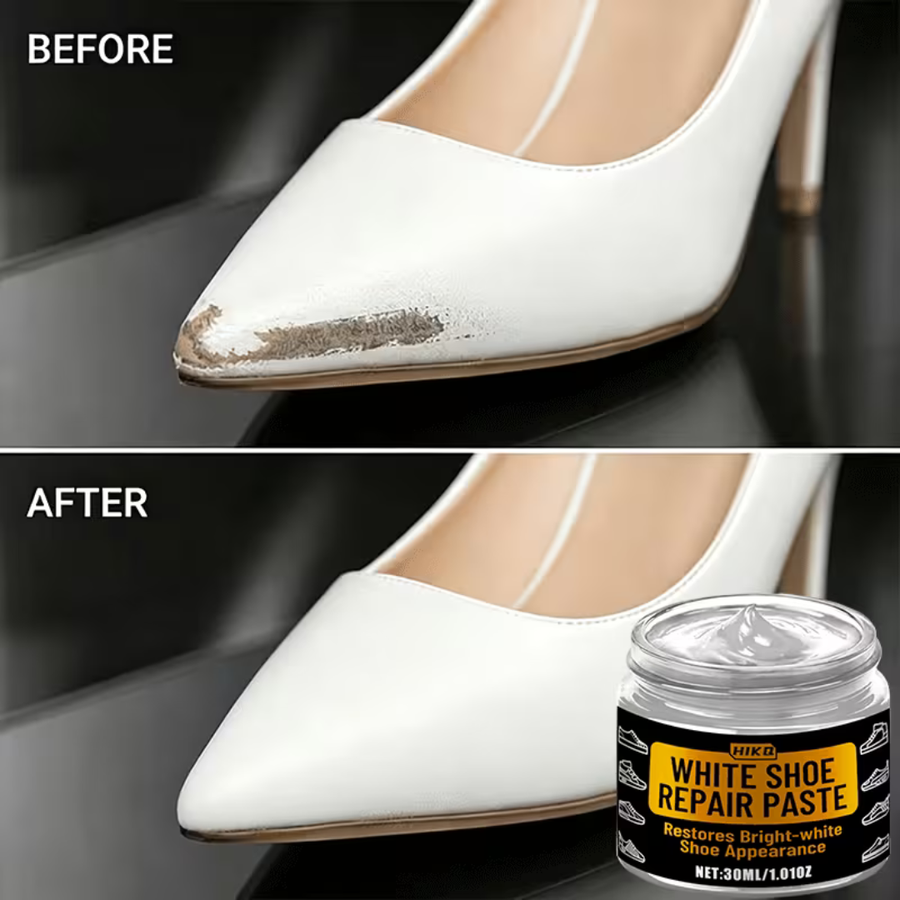 White Shoe Color Repair Paste 30 ml with Free Brush