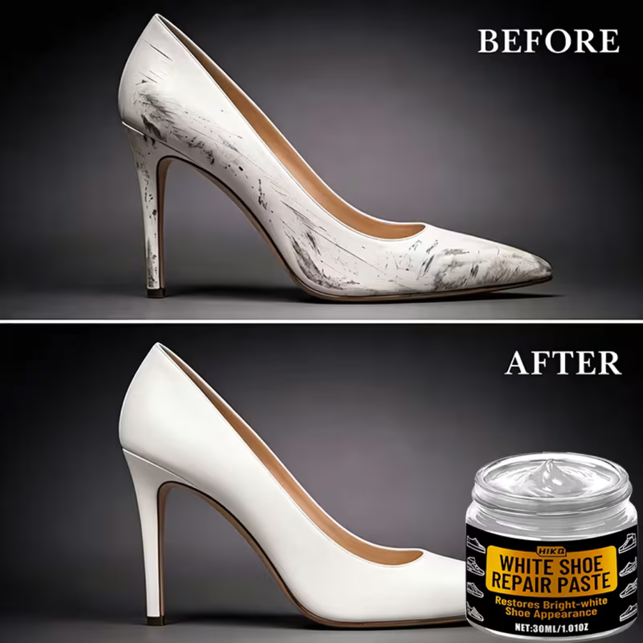 White Shoe Color Repair Paste 30 ml with Free Brush