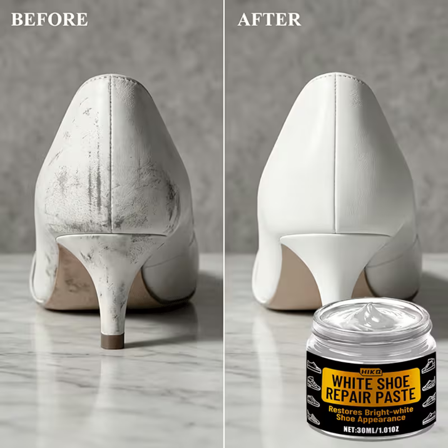 White Shoe Color Repair Paste 30 ml with Free Brush