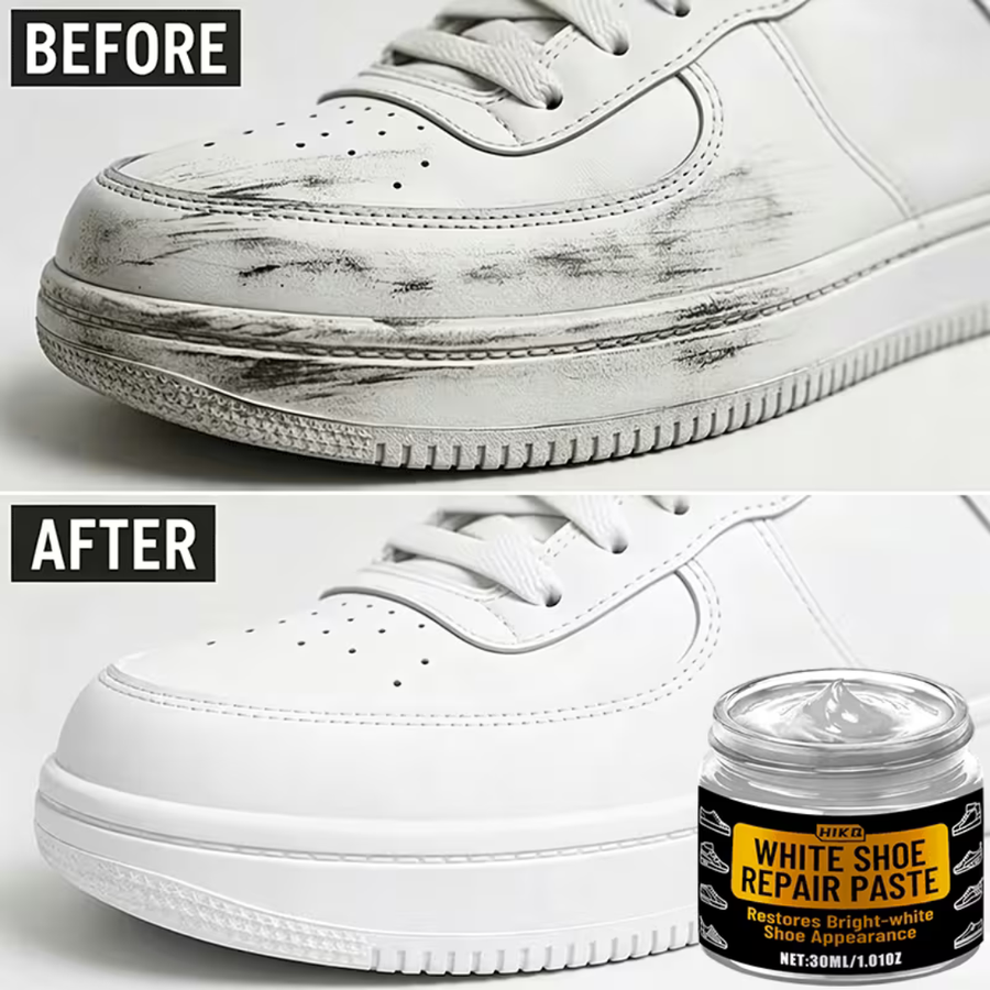 White Shoe Color Repair Paste 30 ml with Free Brush
