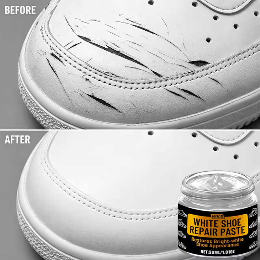 White Shoe Color Repair Paste 30 ml with Free Brush