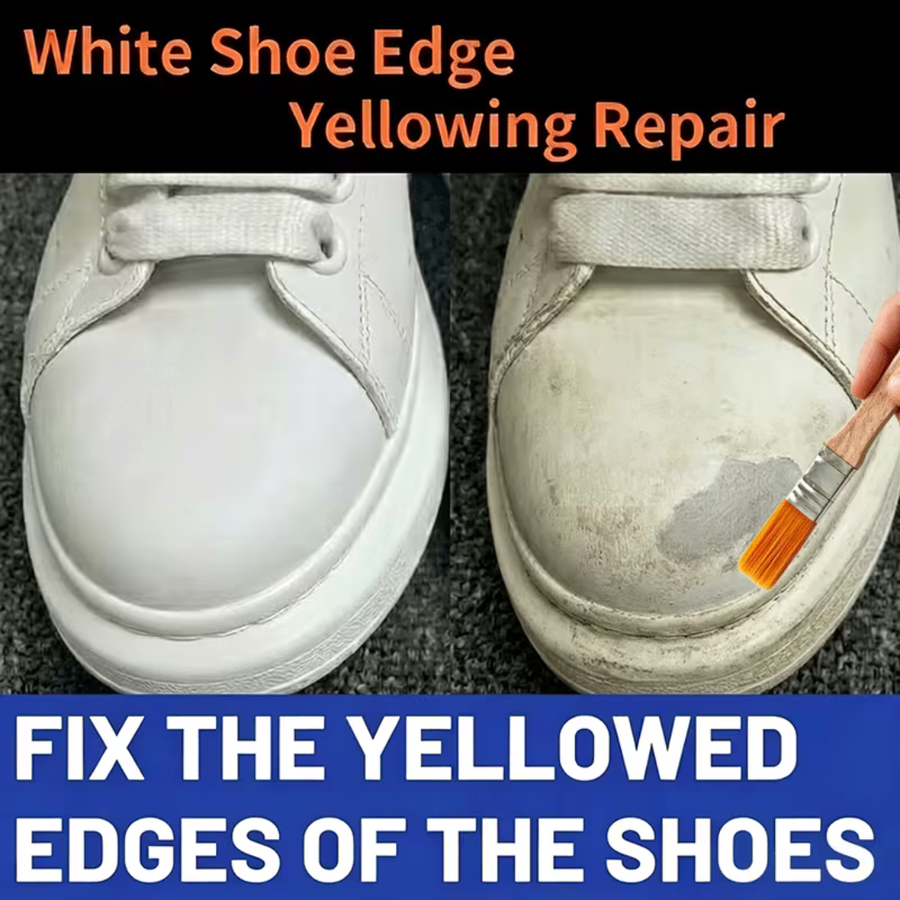 White Shoe Color Repair Paste 30 ml with Free Brush
