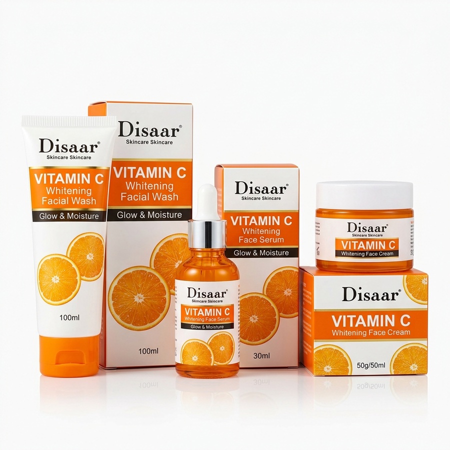Disaar Vitamin C Glow Routine: Facial Wash, Face Serum, Face Cream