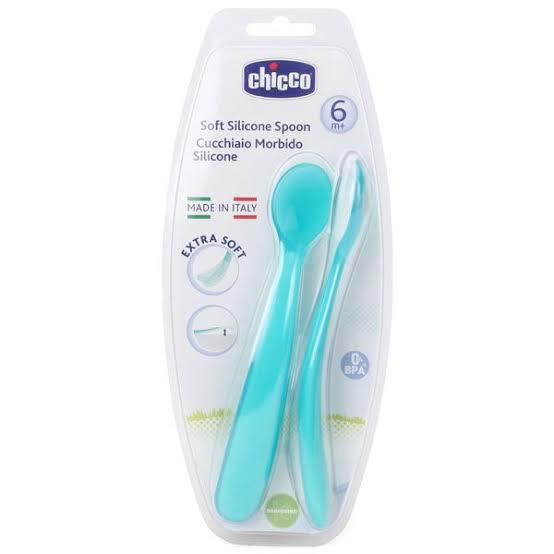 Chicco Long Feeding Spoon Soft Silicone Duo Pack
