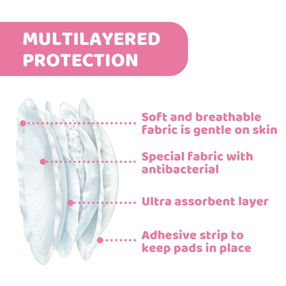 Chicco Antibacterial Breast Pads - 30pcs