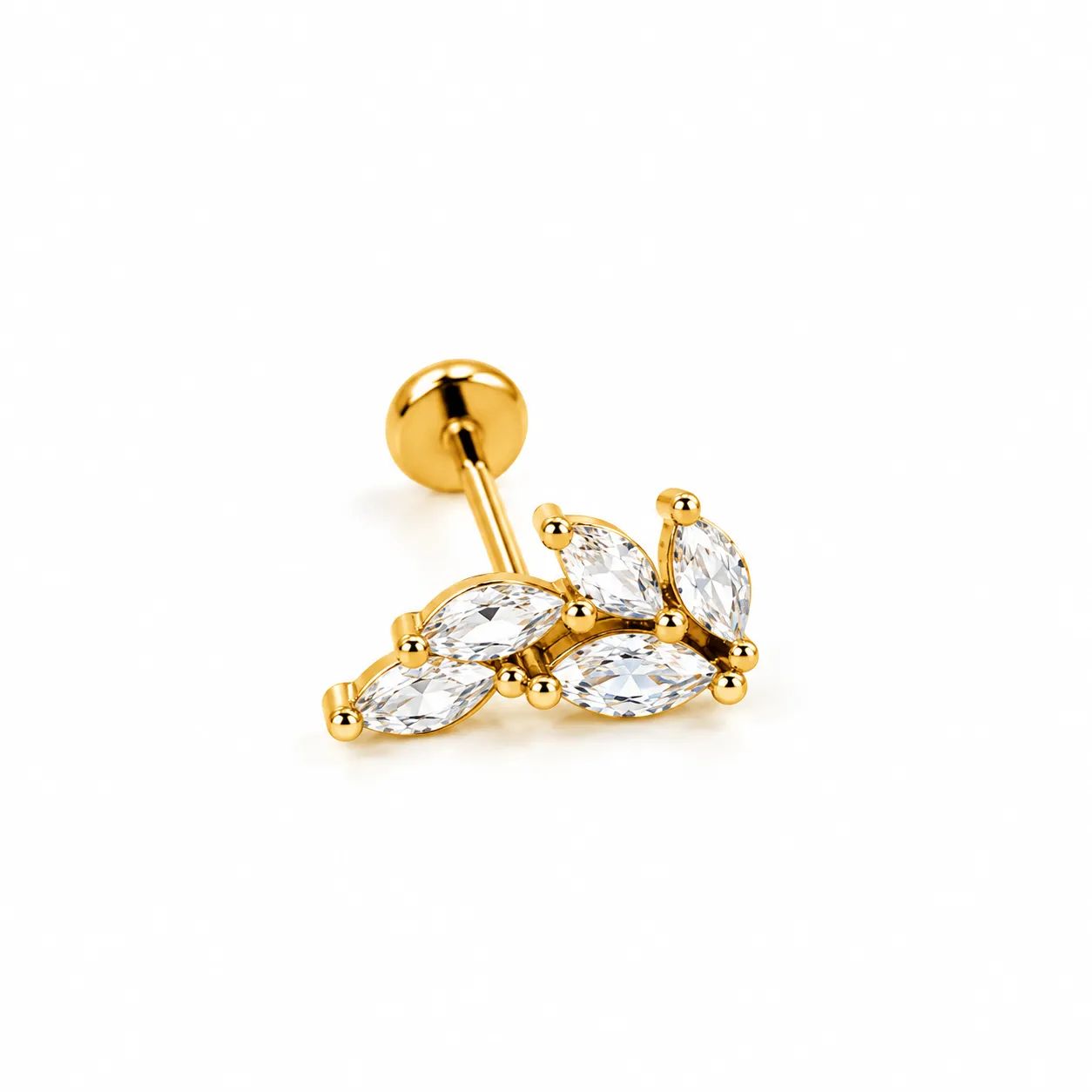 Gold Crystal Leaf-Flatback 