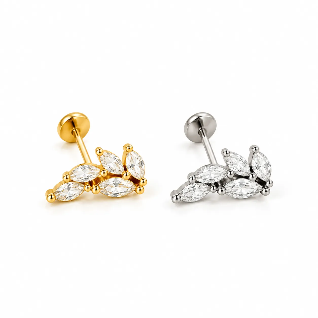 Gold Crystal Leaf-Flatback 