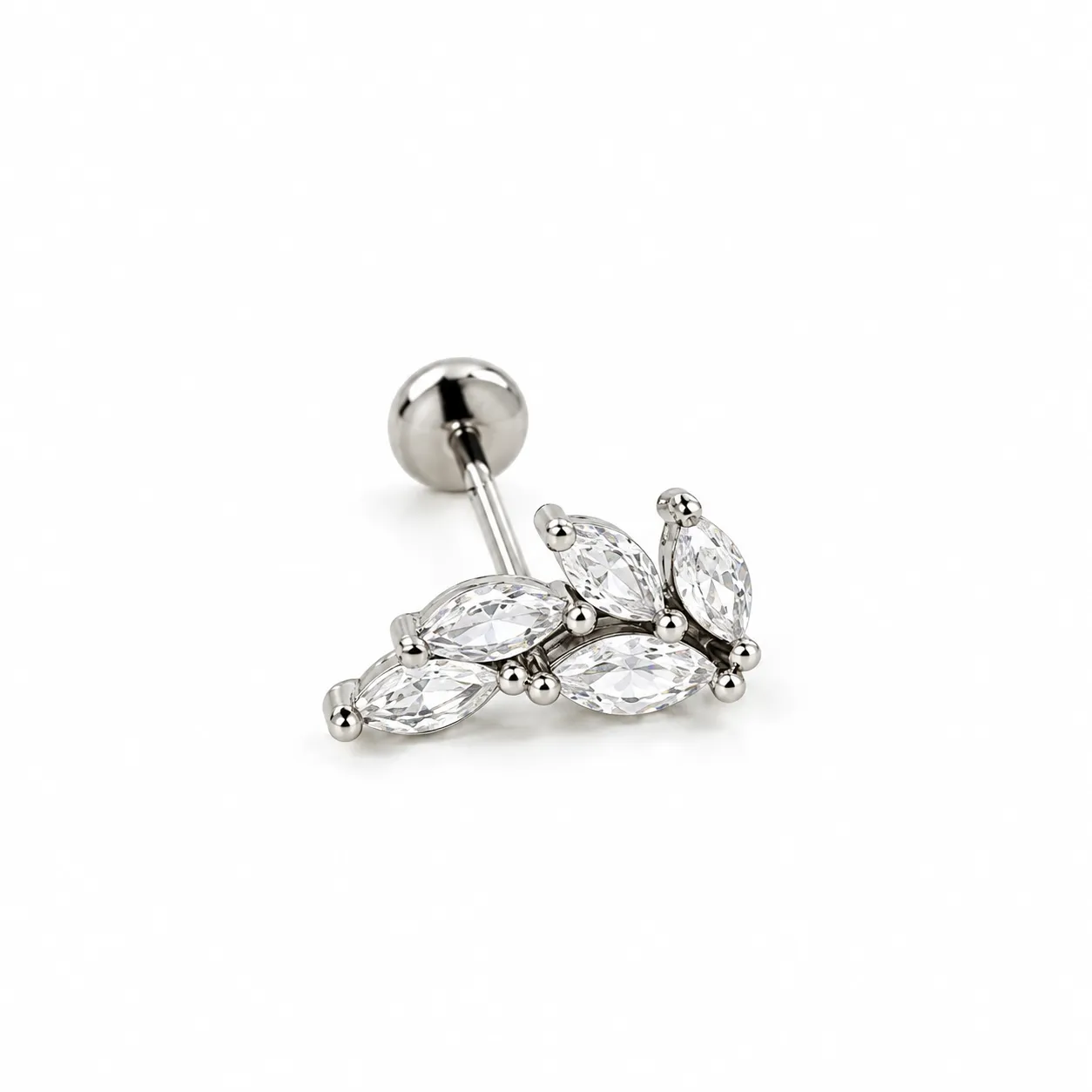 Silver Crystal Leaf-Flatback 